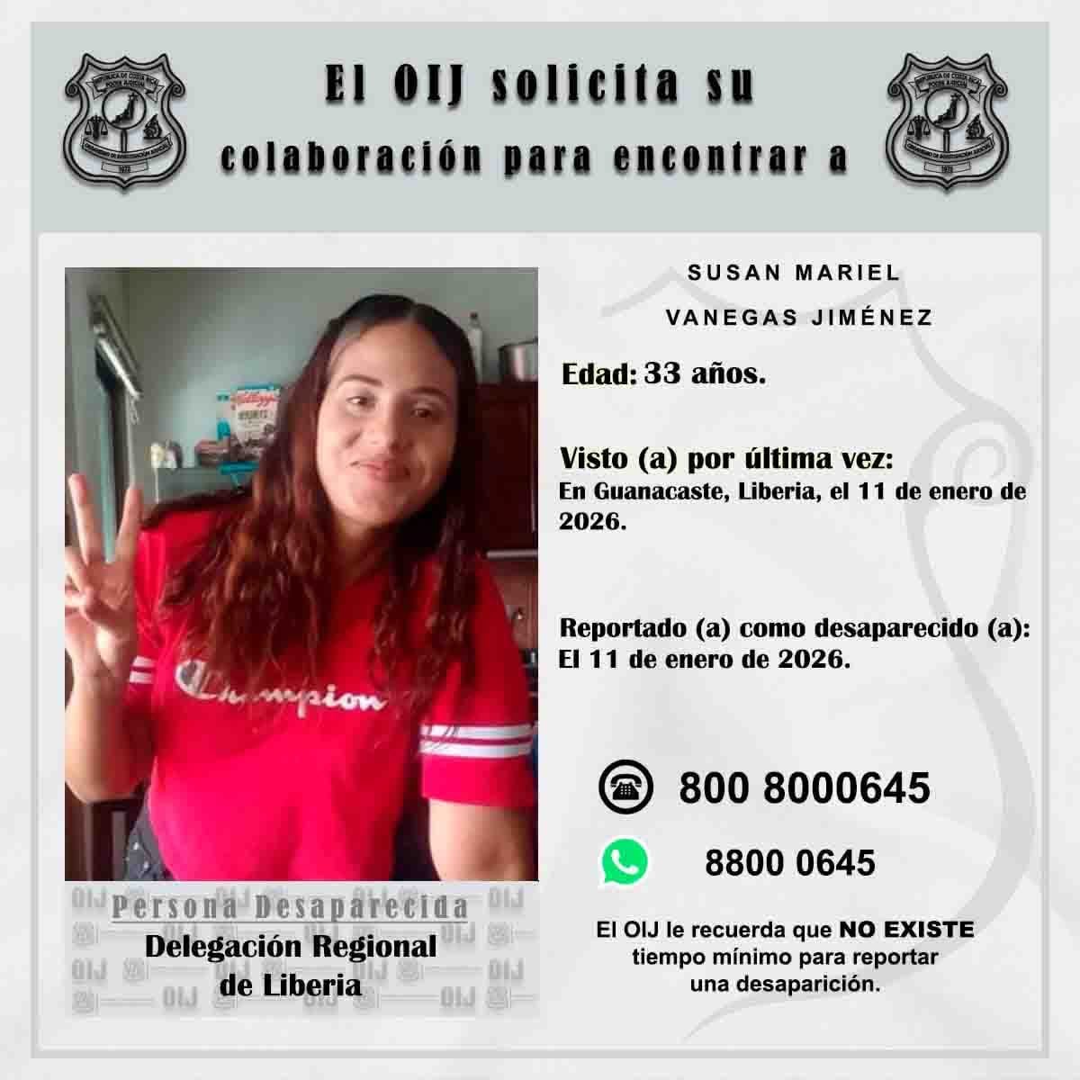 Susan Vanegas Jiménez de 33 años,