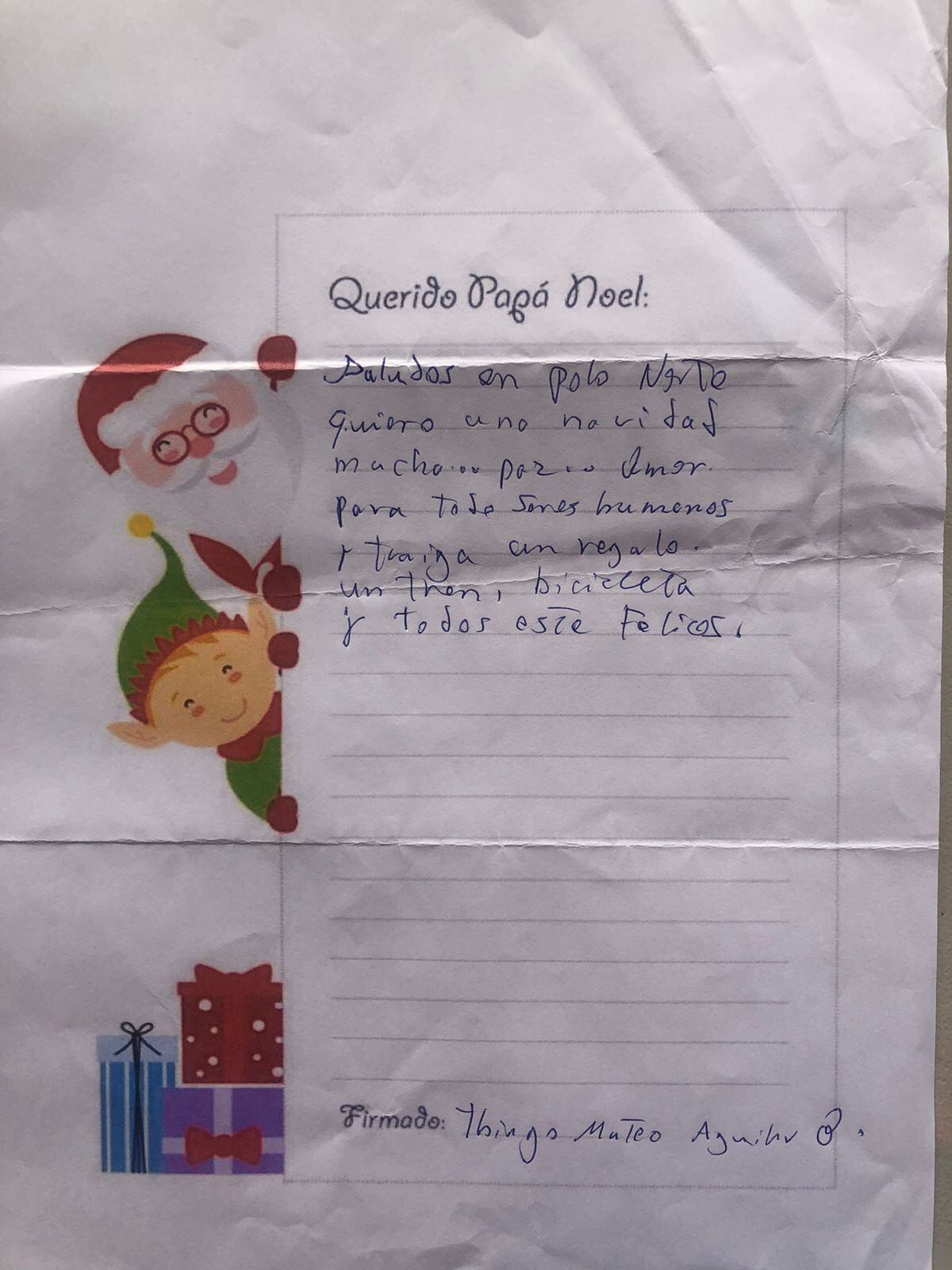 Treinta y cinco niños del Centro de Educación y Nutrición de Golfito (CEN-Golfito), cargados de ilusión y amor le hicieron una bella carta al Niñito Jesús y a Santa, con el fin de recibir regalitos esta Navidad.