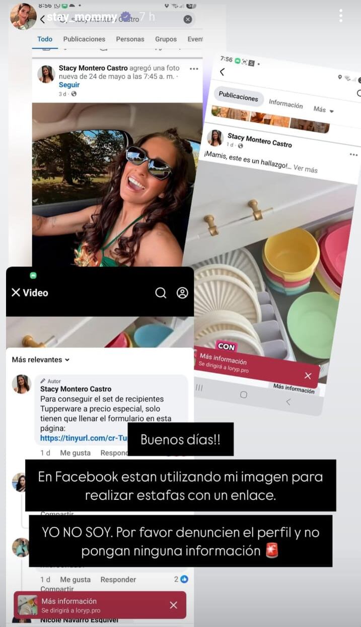 Stacy Montero, esposa de David Guzmán denunció que usan su imagen para estafas. Instagram Stacy Montero.