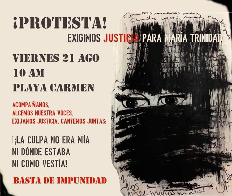 Recolectan firmas para manifestarse por decisión de jueces en el caso de María Trinidad Matus. Captura de pantalla.