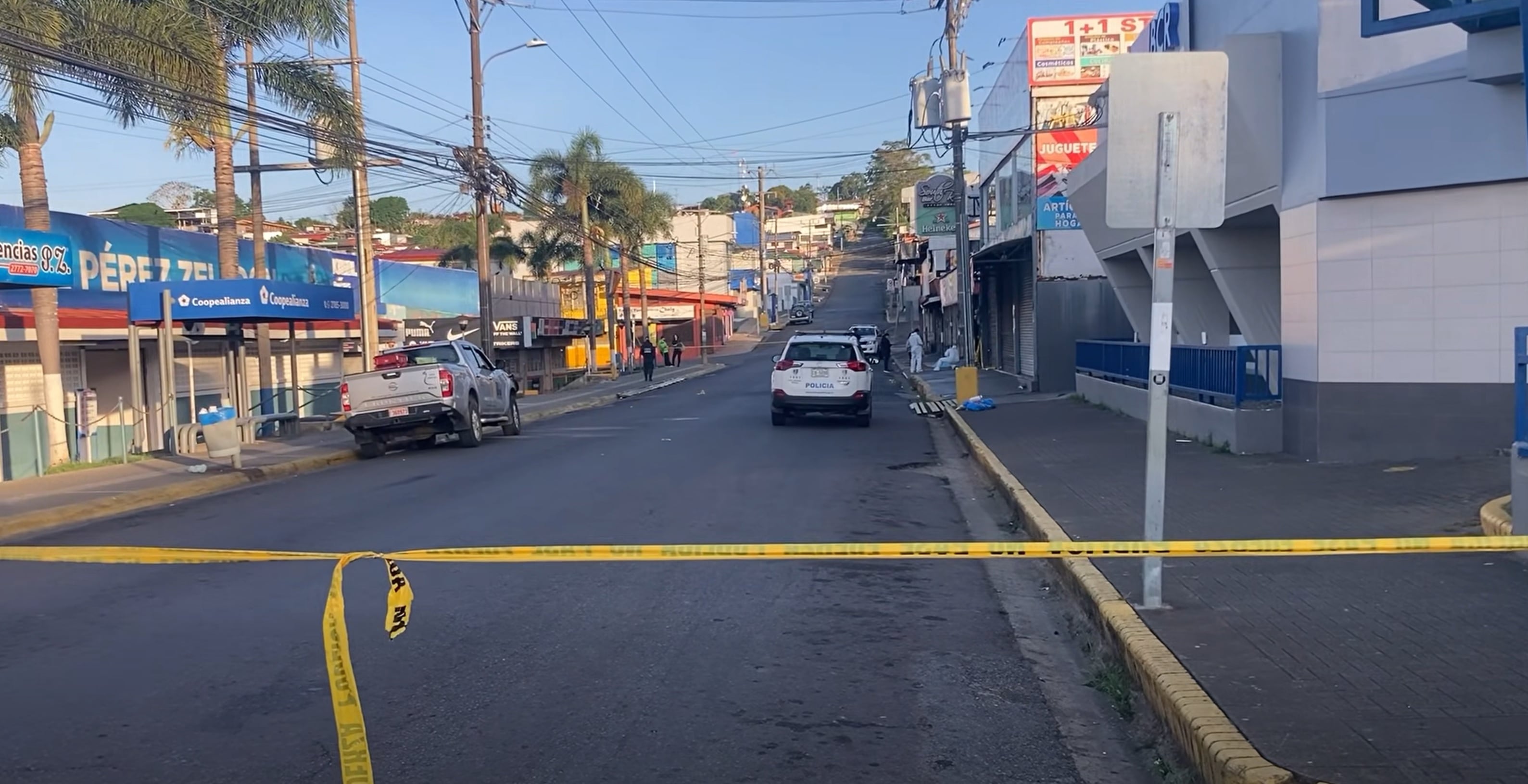 La balacera dejó un hombre fallecido y dos más heridos. Foto Tv Sur Pérez Zeledón.