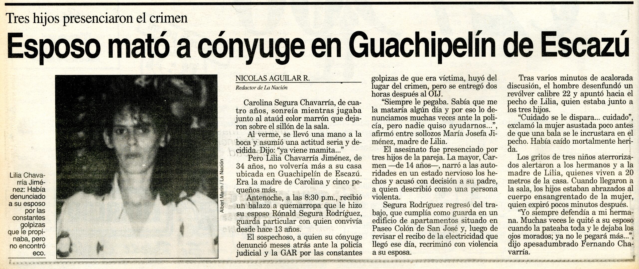 Lilia Chavarría fue asesinada por su esposo