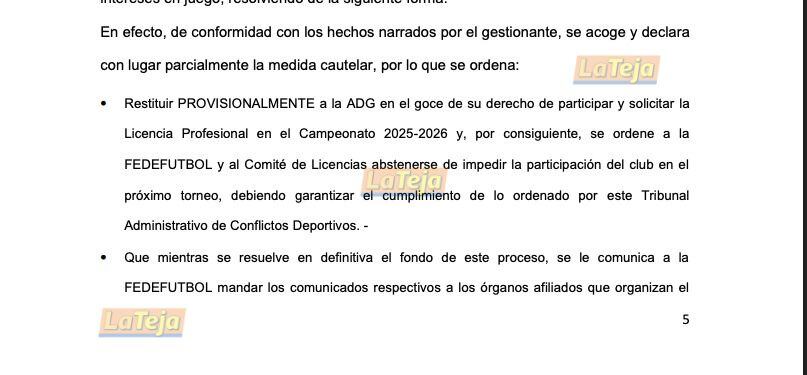 El Icoder falló a favor de la ADG para que recupere su licencia y vuelva a la primera división.