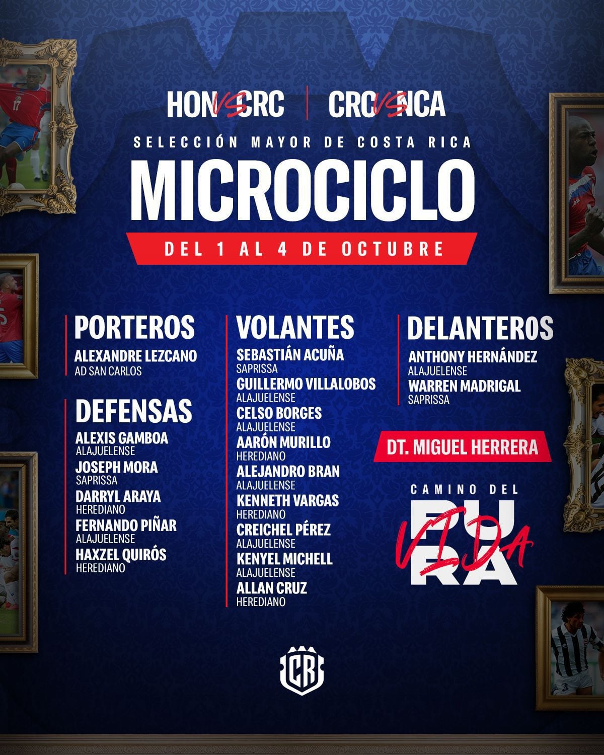 Esta es la lista del microciclo de la Selección Nacional que presentó Miguel "el Piojo" Herrera.