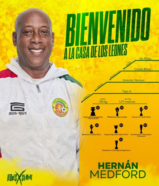 Hernán Medford sonríe con el Marquense de Guatemala. Instagram Club Deportivo Marquense.
