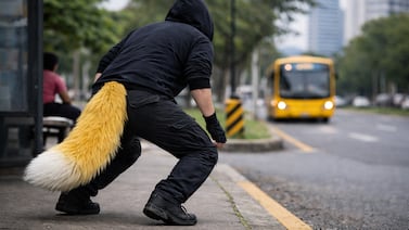 Therian es captado saltando cerca de una parada en La Sabana