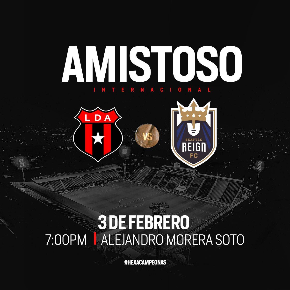 Alajuelense anunció que las leonas jugarán contra Seattle Reign el 3 de febrero.