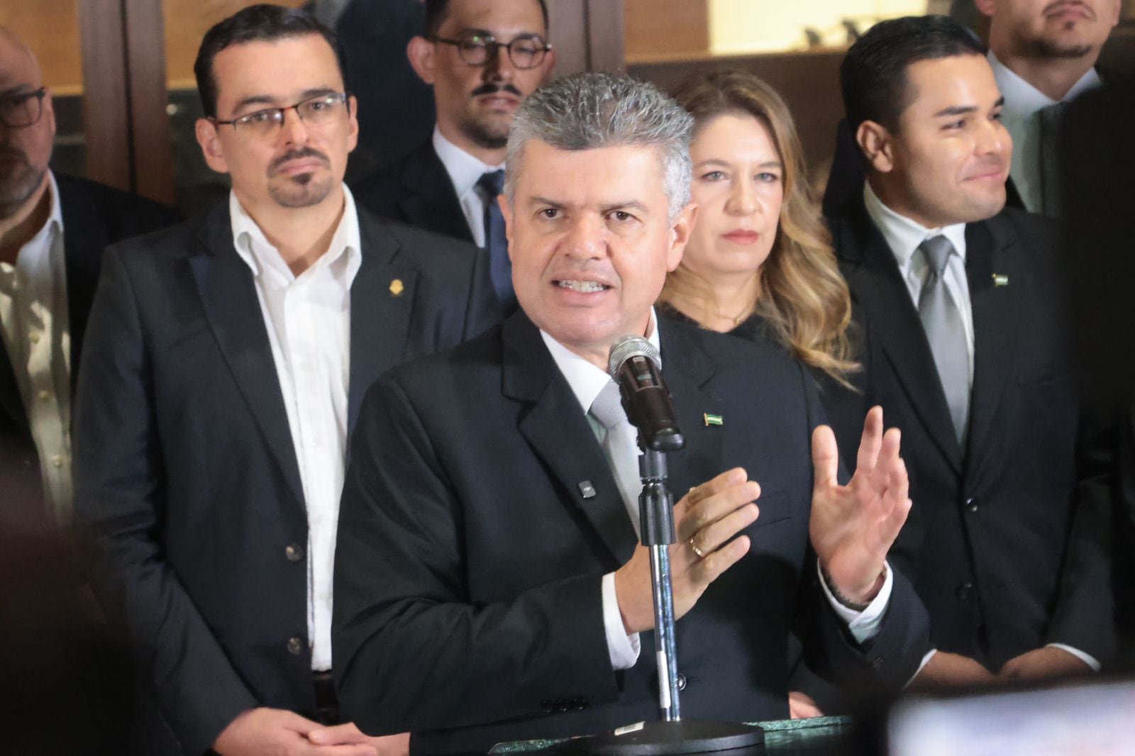 Álvaro Ramírez, jefe de fracción del PLN, anunció el pacto entre las cuatro bancadas de oposición.