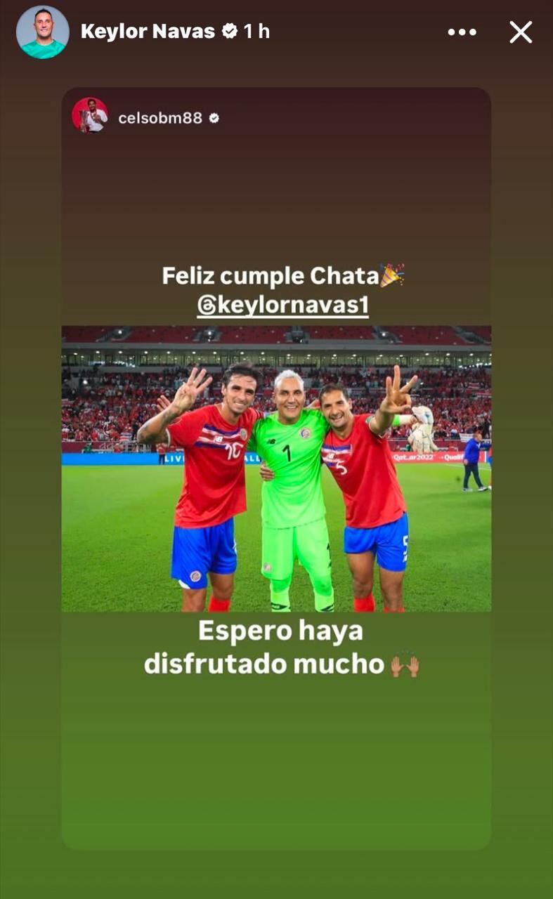 Keylor Navas fue felicitado por varios jugadores y exjugadores.