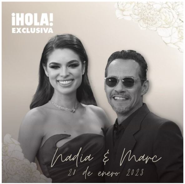 Marc Anthony contrajo nupcias con Nadie Ferreira. Vía hola.com