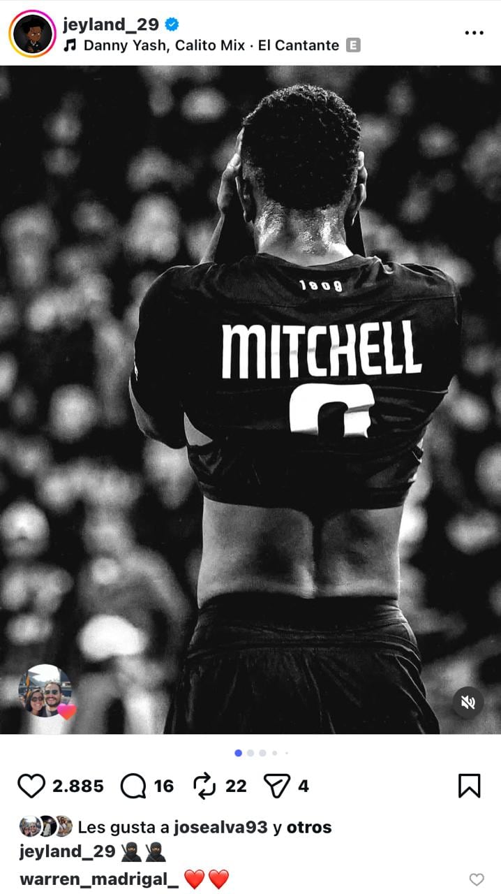 Jeyland Mitchell y su mensaje en redes sociales.