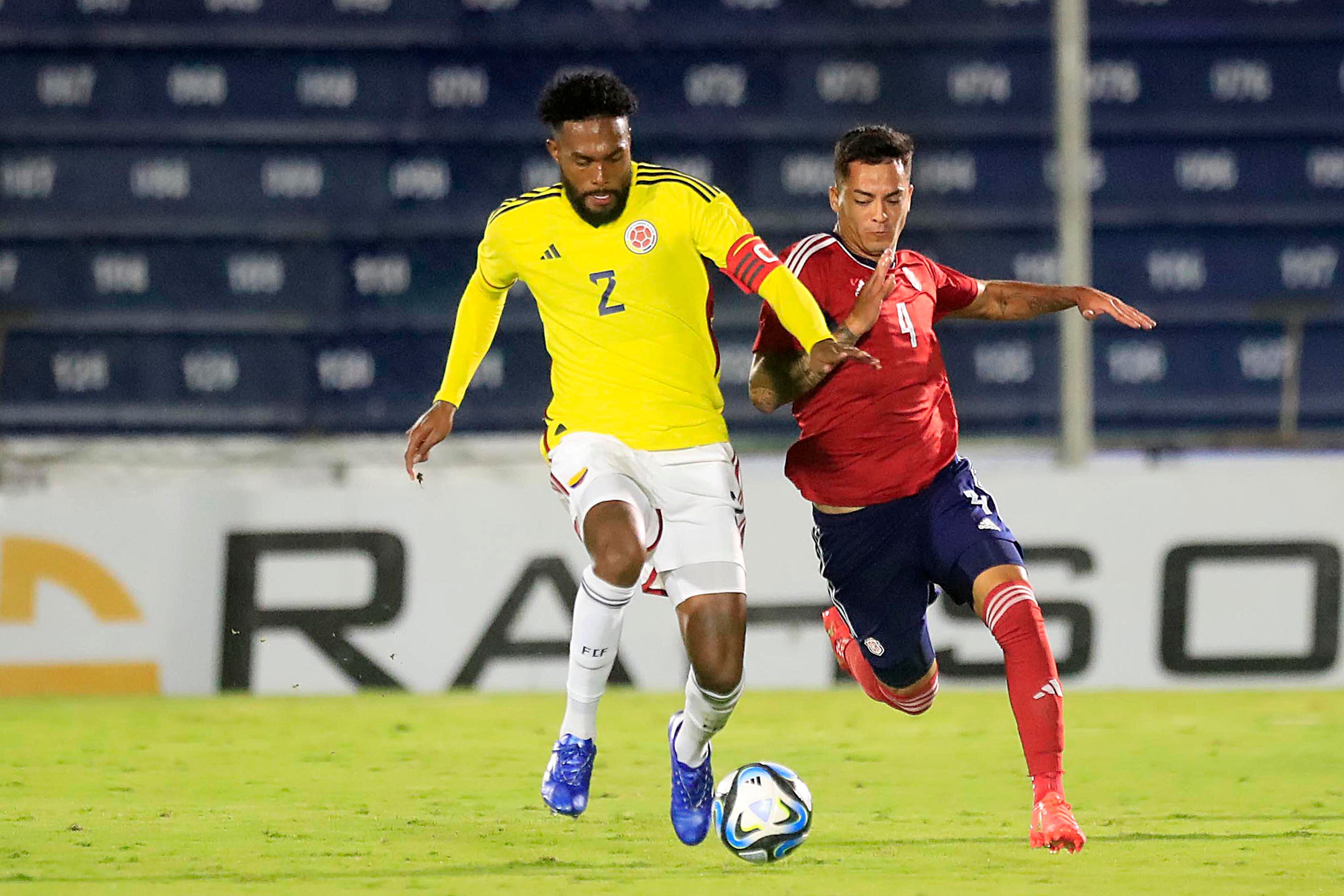 17/10/2023 Estadio Fello Meza, Cartago. La Selección Nacional Sub-23 enfrentó este martes por la tarde a su similar de Colombia, en el segundo encuentro de fogueo entre ambas selecciones en suelo tico.