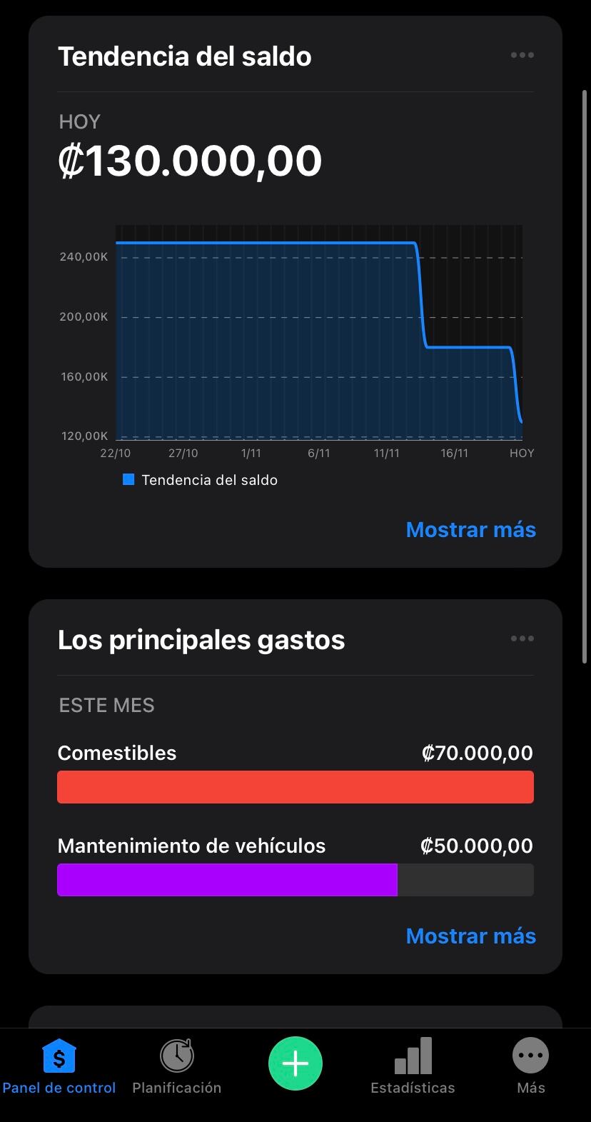 Wallet es un poco menos intuitiva que las demás aplicaciones, pero es mucho más completa gracias a sus gráficos e inteligencia artificial. Foto: Captura.