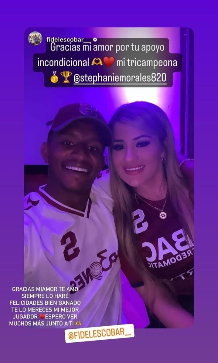 La tricampeona de Fidel Escobar es su novia. (Tomada de Instagram)