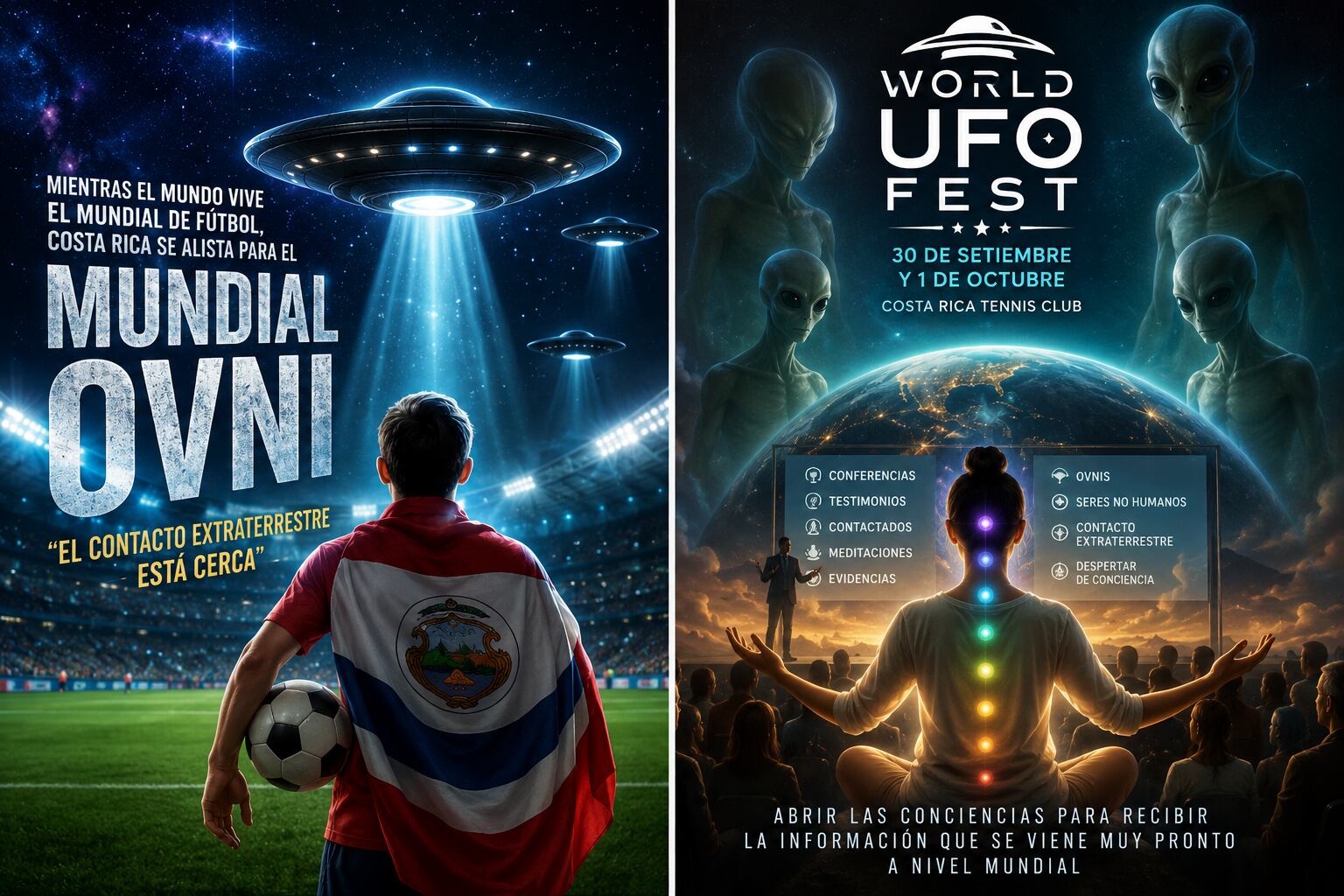 del World UFO Fest (Festival Mundial Ovni), un encuentro internacional que se realizará en el Costa Rica Tennis Club los próximos 30 de setiembre y 1 de octubre y que, según sus organizadores, reunirá a expertos nacionales e internacionales para compartir investigaciones, testimonios y experiencias relacionadas con ovnis