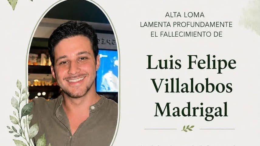 Luis Felipe Villalobos Madrigal, de 25 años, murió la madrugada del sábado 25 de julio del 2026, al chocar en Santa Ana, San José. Foto: Tomada de redes sociales