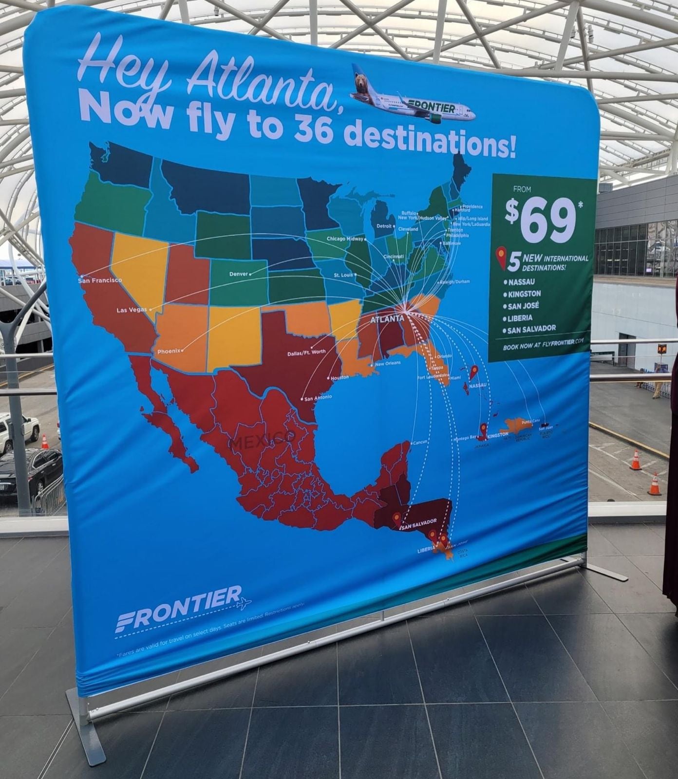 La aerolínea estadounidense Frontier confirma sus nuevos servicios sin escala desde el Aeropuerto Internacional de Hartsfield-Jackson, Atlanta, hacia los dos principales aeropuertos de Costa Rica
