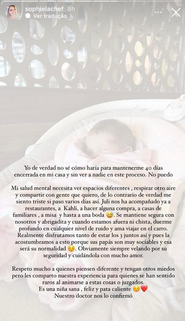 La chef Sophia Rodríguez dio a luz el 1 de agosto.