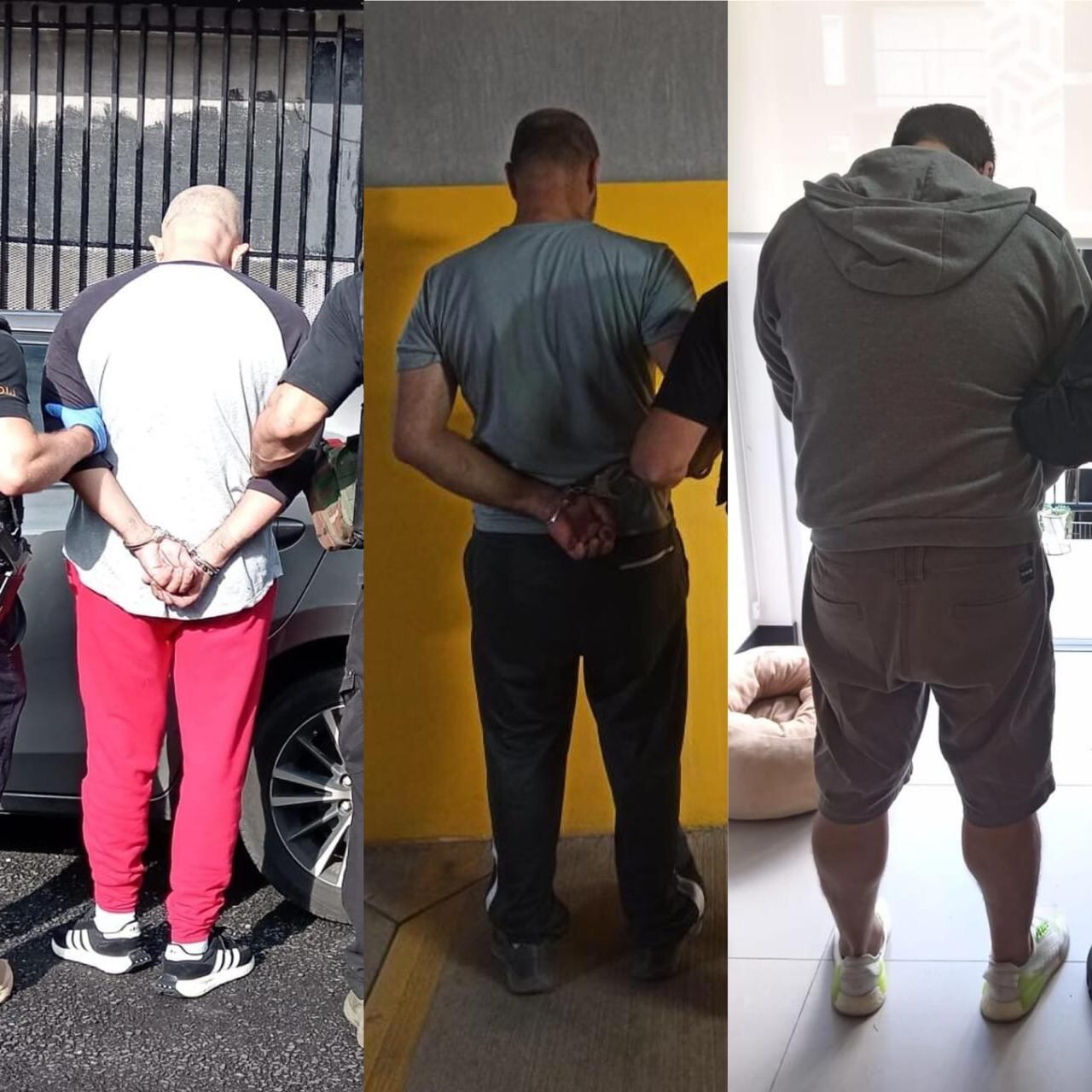 Detienen a banda familiar sospechosa de robar en casas lujosas en San José, los detenidos en esta imagen son de apellidos Peacok, Rojas y Solano. Foto: OIJ