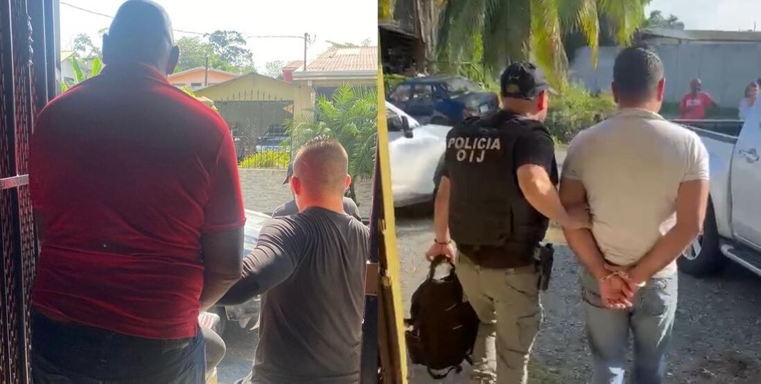 Los sospechosos fueron detenidos por medio de dos allanamiento en la provincia de Limón. Foto OIJ.