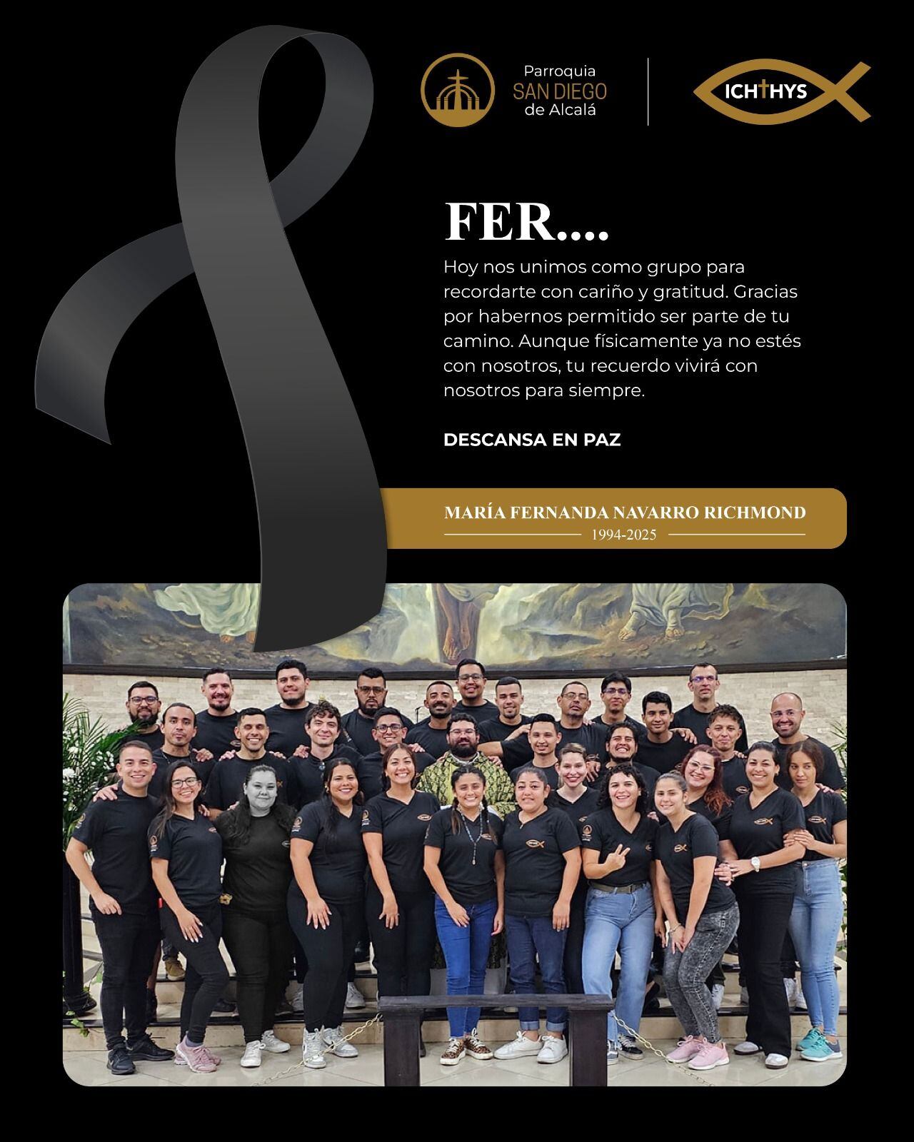 María Fernanda era muy querida en el grupo Ichthys. Foto Parroquia San Diego Alcalá.