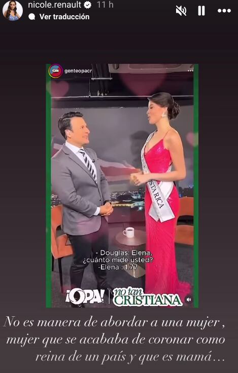 Nicole Carboni le tira a Douglas Sánchez