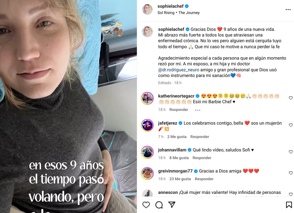 Chef Sophia Rodríguez vive un gran milagro y lo grita a los cuatro vientos