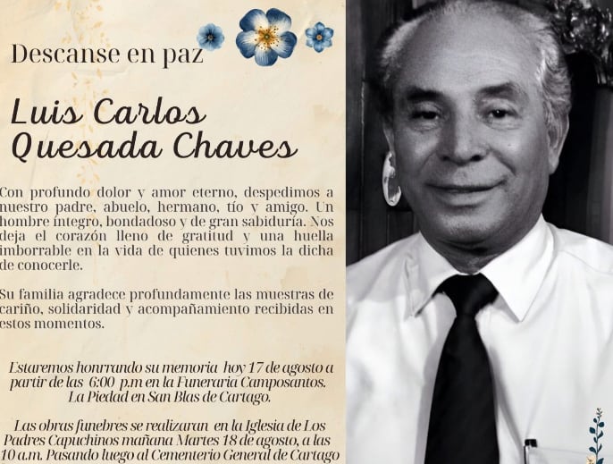 Luis Carlos Quesada
Exjugador del Cartaginés
Tío de Hugo Quesada Fernández
17 de agosto del 2026
Facebook de Hugo Quesada