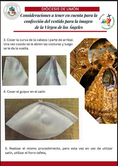 El vestidito que usará la virgencita de los Ángeles, patrona de Costa Rica, a partir del 1 de agosto del 2025, será hecho por manos limonenses