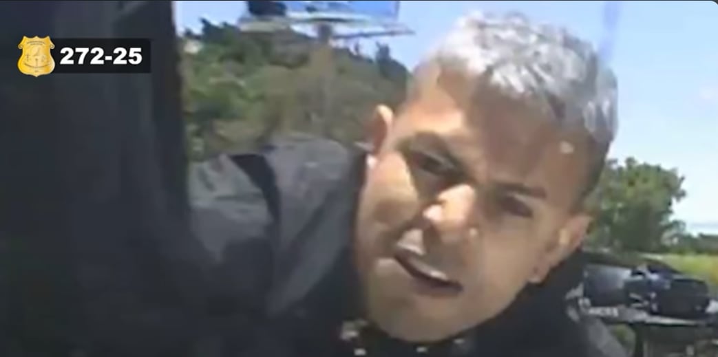 El sospechoso tuvo la mala suerte de quedar grabado en la cámara de un carro.