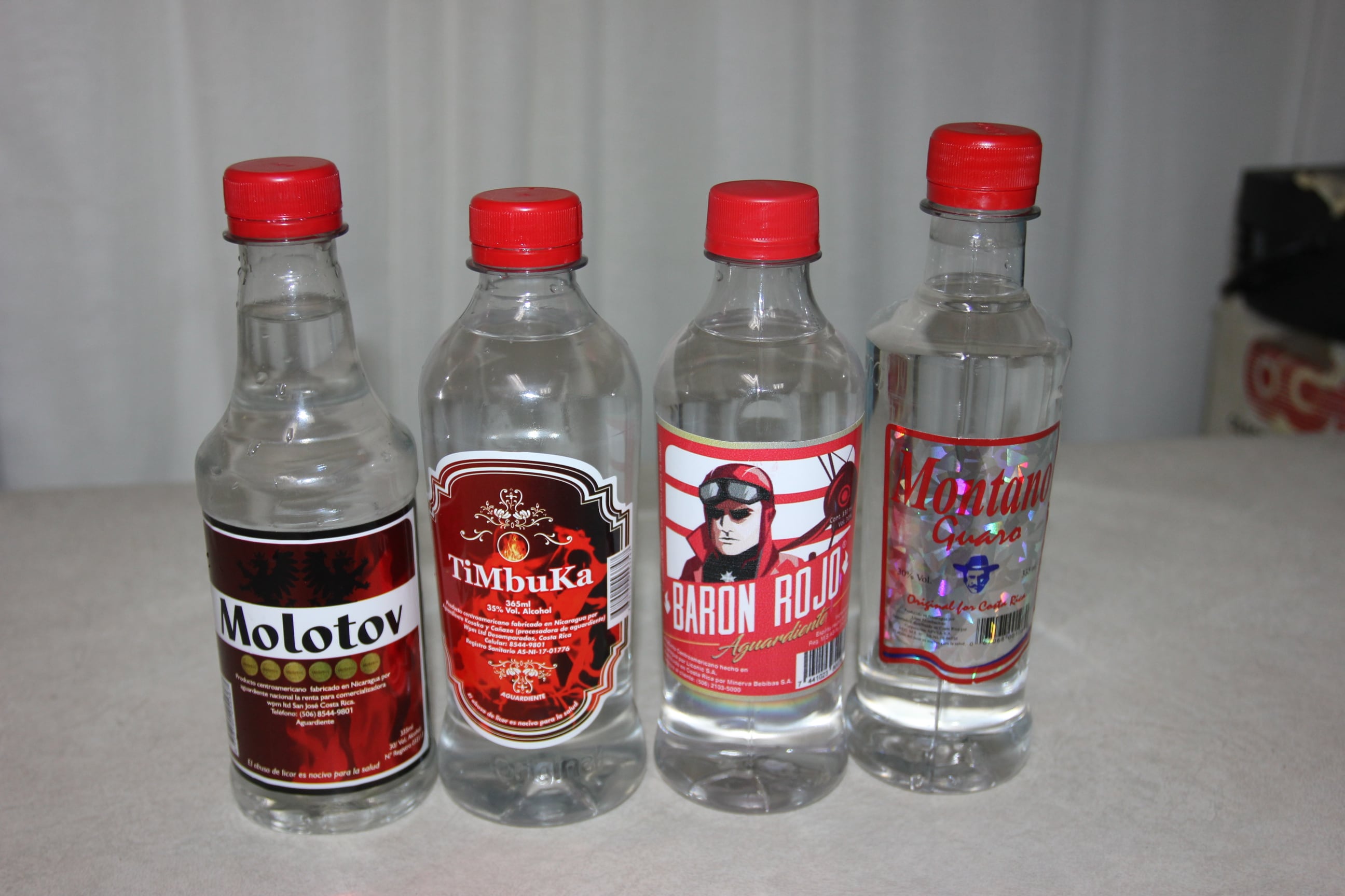 Montano, Molotov, Baron Rojo y Timbuka, guaros adulterados con metanol