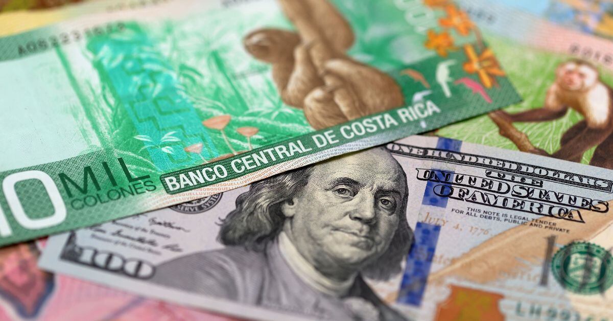 En la imagen dólares y billetes ticos