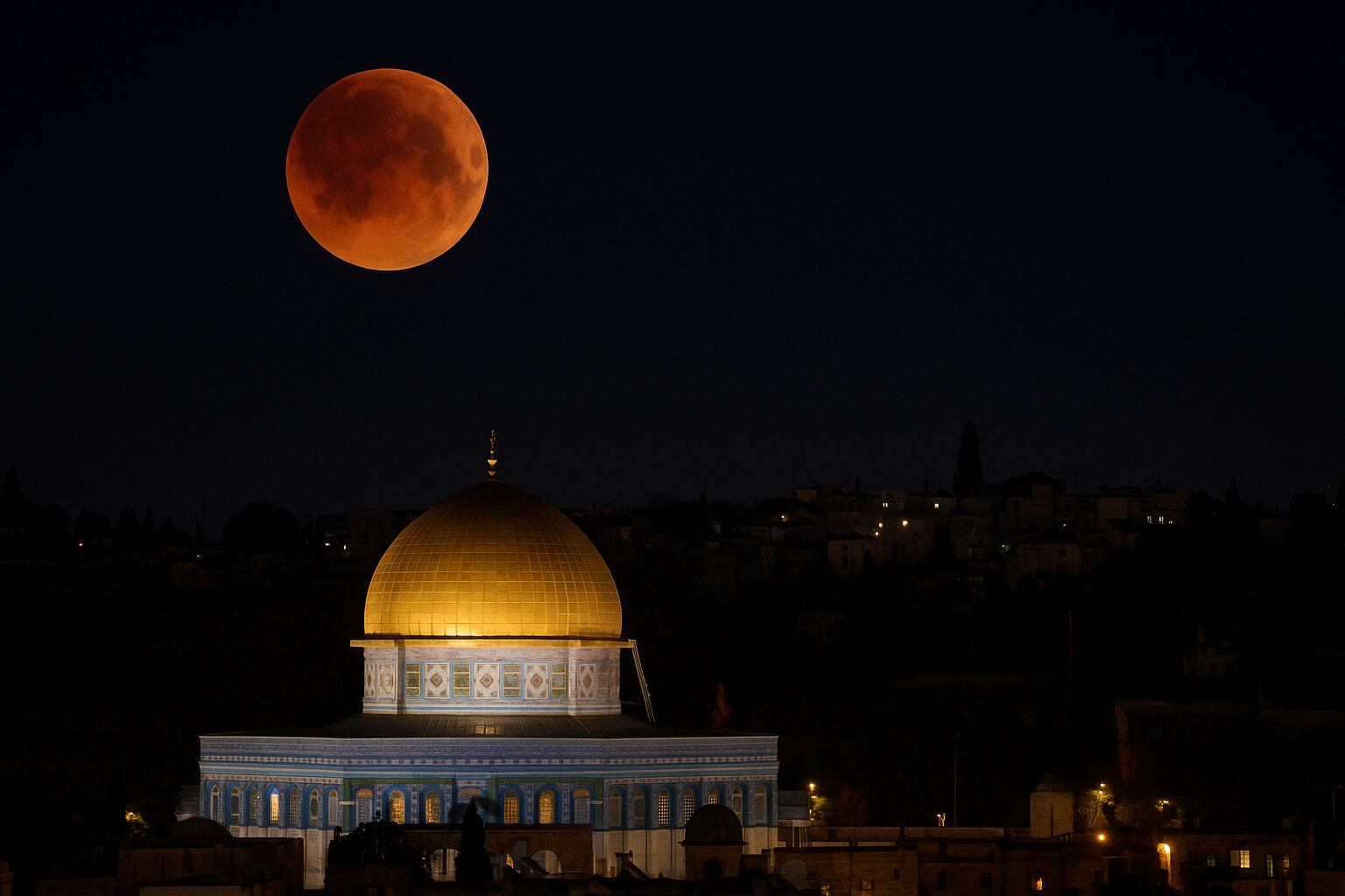 Una “Luna de sangre” se observó sobre Jerusalén