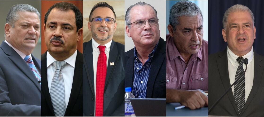 Johnny Araya, alcalde de San José, Mario Redondo, alcalde de Cartago; Humberto Soto, alcalde de Alajuela; Alfredo Córdoba, alcalde de San Carlos y Alberto Cole, alcalde de Osa y Arnoldo Barahona, alcalde de Escazú. Fotos Archivo.