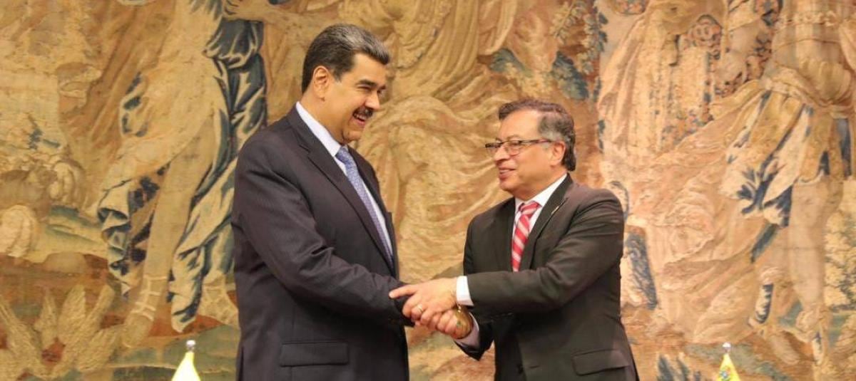 De izquierda a derecha, los presidentes de Venezuela y Colombia, Nicolás Maduro y Gustavo Petro; respectivamente. Fotografía: