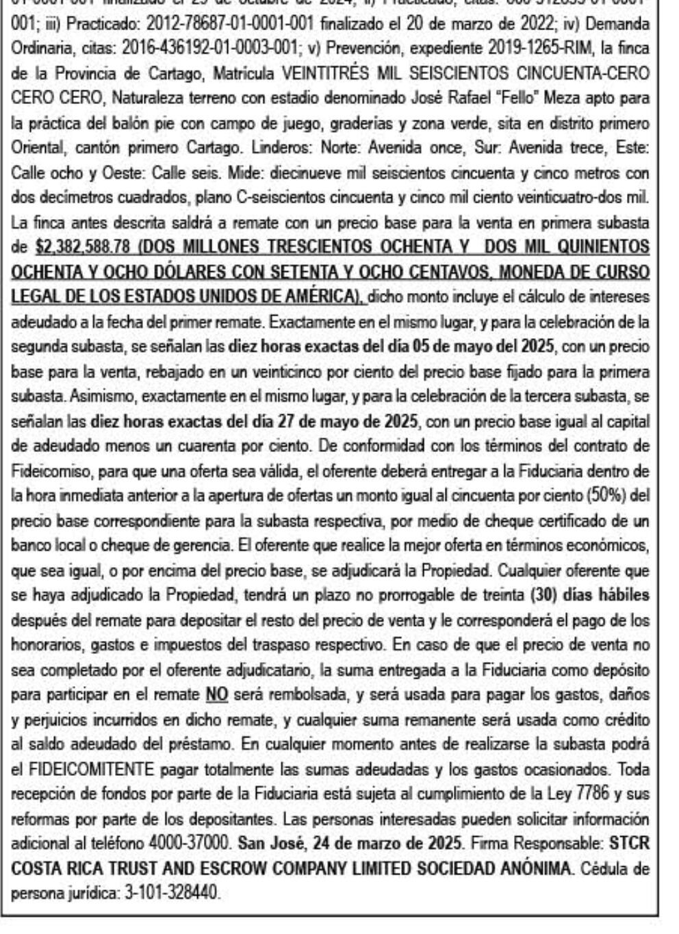 Este fue el anuncio de La Nación.