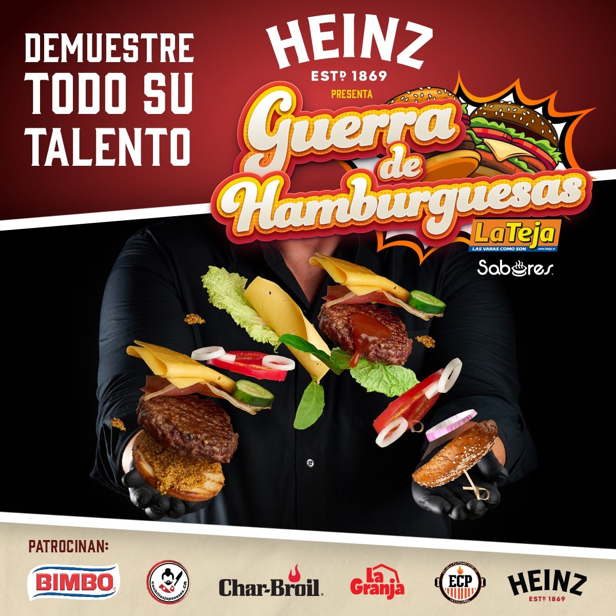 Armamos una “Guerra de Hamburguesas” para buscar la mejor y más original del país. Andamos buscando a 12 emprendedores de todo el país, mayores de 18 años, para que, en medio de un “Reality Show”, nos demuestren que hacen la más rica y original hamburguesa de Tiquicia.