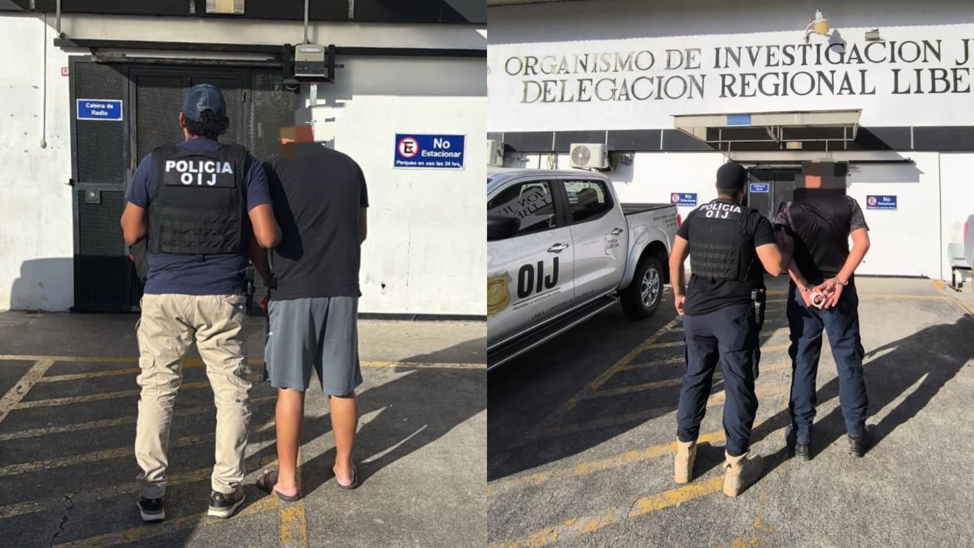 Agentes del OIJ de Liberia realizaron la captura de los dos funcionarios de Fuerza Pública.