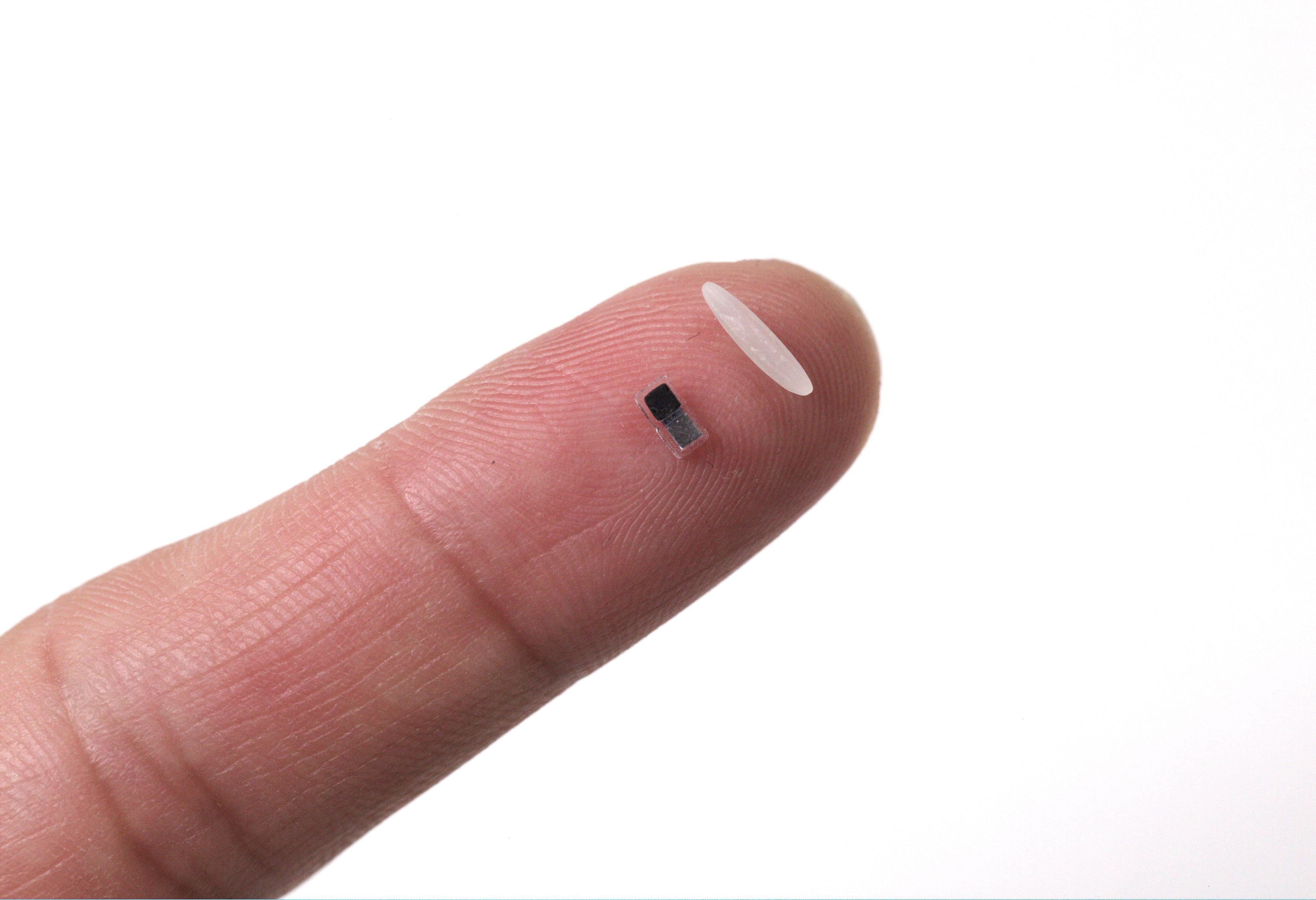 This picture obtained on April 2, 2025 shows a pacemaker next to a single grain of rice on a finger. The world's tiniest pacemaker, a temporary heartbeat regulator smaller than a grain of rice that can be injected, controlled by light, and eventually dissolves. (Photo by John A. Rogers / Northwestern University / AFP) / RESTRICTED TO EDITORIAL USE - MANDATORY CREDIT "AFP PHOTO /   NORTHWESTERN UNIVERSITY" - NO MARKETING NO ADVERTISING CAMPAIGNS - DISTRIBUTED AS A SERVICE TO CLIENTS