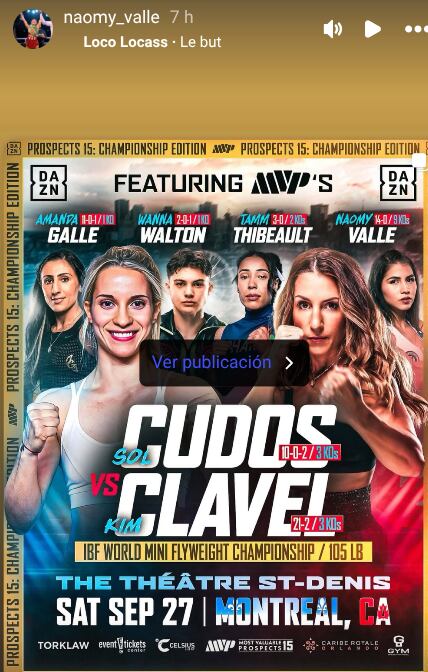 Naomy Valle en cartelera de MVP de Jake Paul