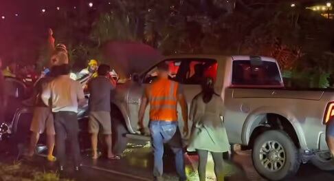 Violento choque entre dos vehículos en ruta 32. Foto Sodnum Tv