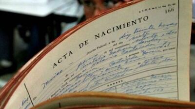 Imagen de referencia sobre actas de nacimientos