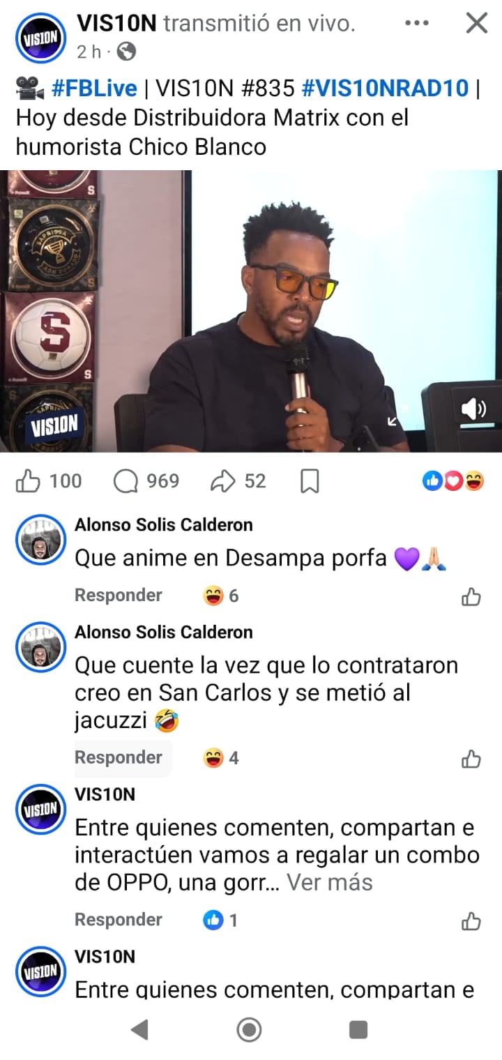 Atim Roper en el programa Vis10n.