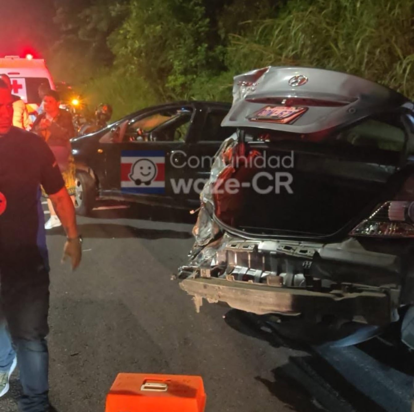 La víctima del accidente fue un señor apellidado Fonseca, de 67 años. Foto Waze CR.