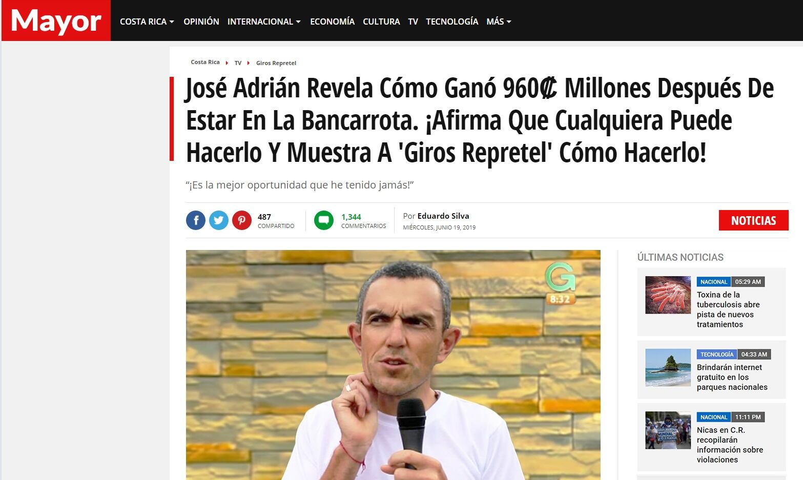 Usan imagen de exciclista José Adrián Bonilla para estar en Facebook