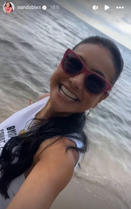 Nancy Dobles compartió varios videos de su paseo por el Caribe.