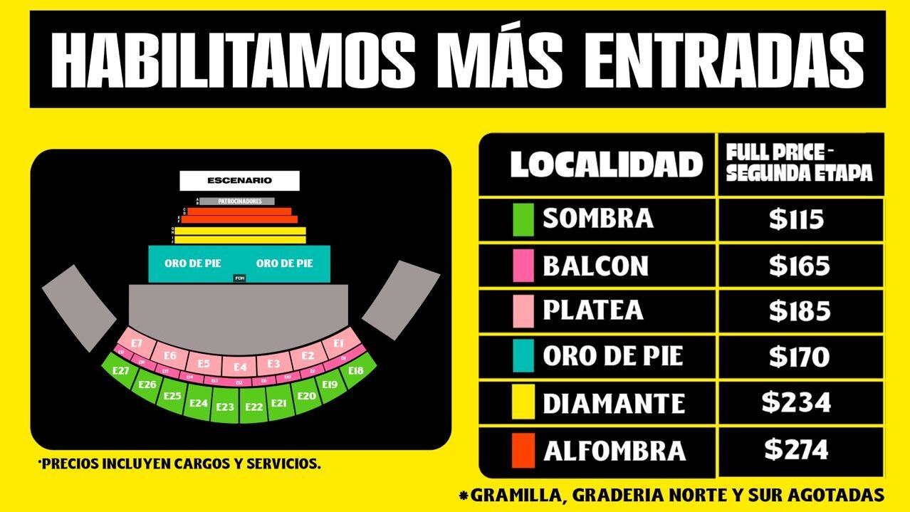 Se habilitaron más entradas a petición del público.