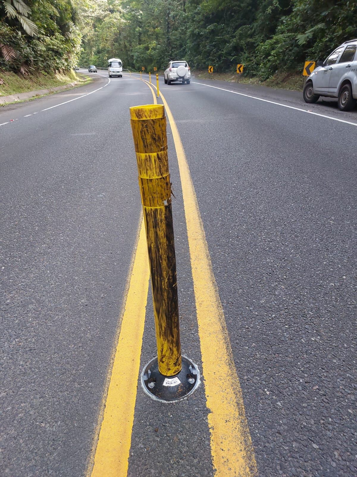 Conavi denuncia que están golpeando a propósito los postes abatibles de la ruta 32.