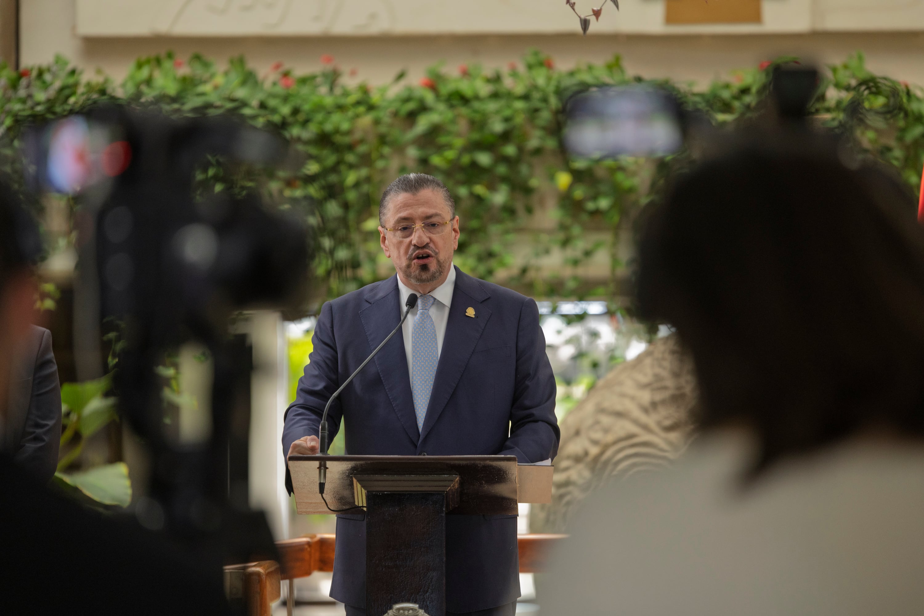 22/06/2026, San José, Casa Presidencial, conferencia de prensa de la presidenta Laura Fernández junto al ministro de Hacienda Rodrigo Chaves.