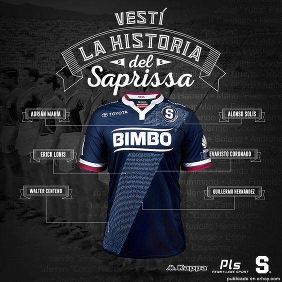 Camisas azules que ha usado Saprissa. Pinterest.